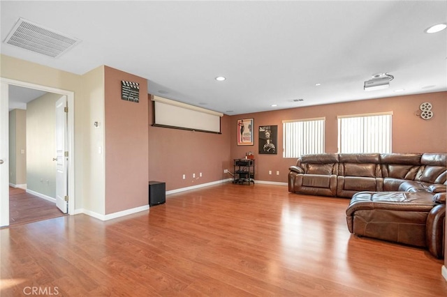 living room featuring light hardwood / wood-style floors