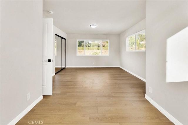 empty room featuring light hardwood / wood-style flooring