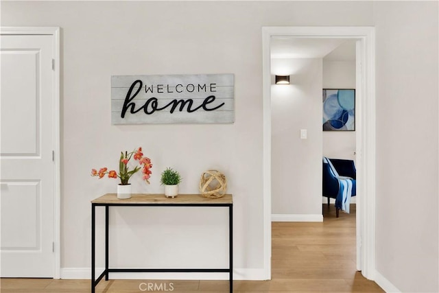 hall featuring hardwood / wood-style flooring