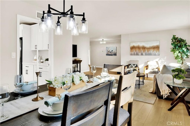 dining room with light hardwood / wood-style flooring