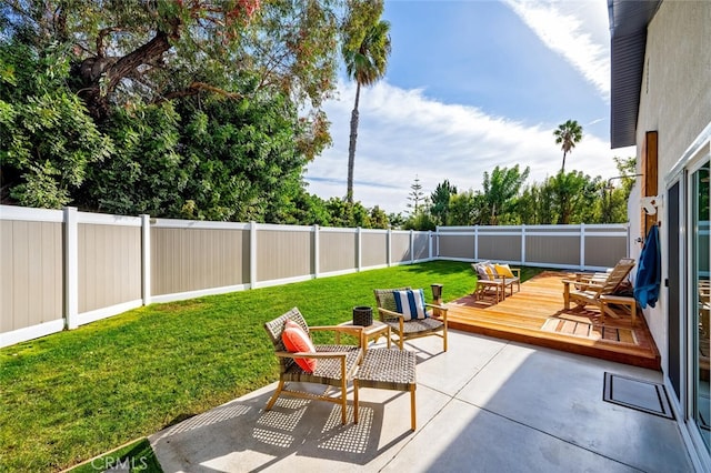 view of patio featuring a deck