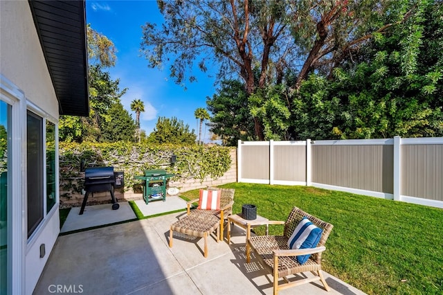 view of patio featuring area for grilling