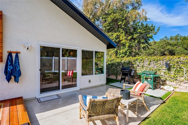 view of patio / terrace featuring a grill