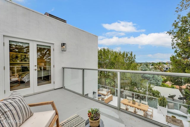 balcony with french doors