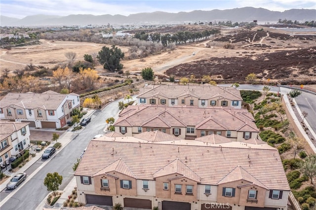 bird's eye view with a mountain view