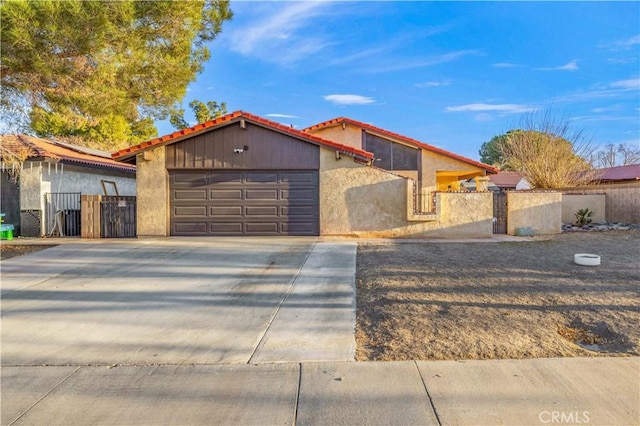 view of front of home with a garage