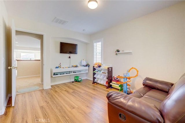 interior space with hardwood / wood-style flooring