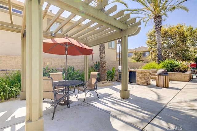 view of patio with a pergola