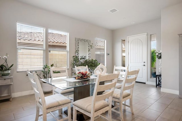 view of tiled dining area