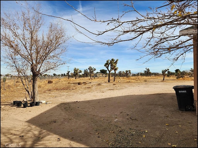 view of yard with a rural view