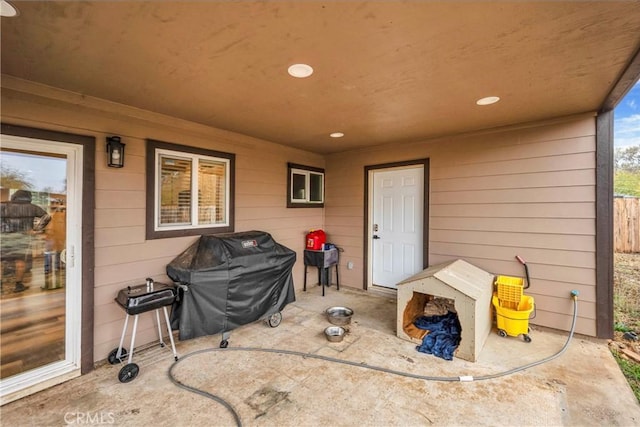 view of patio with area for grilling