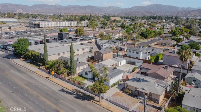 drone / aerial view with a mountain view