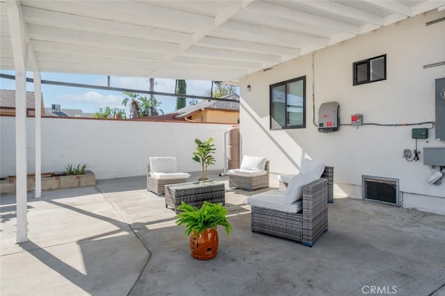 view of patio featuring outdoor lounge area