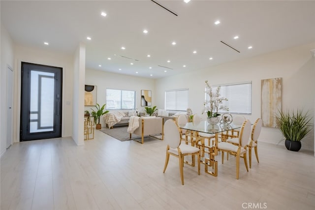 dining area featuring light hardwood / wood-style flooring