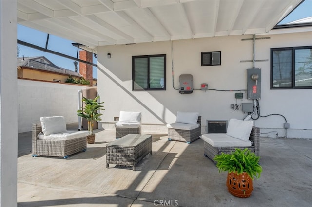 view of patio featuring outdoor lounge area