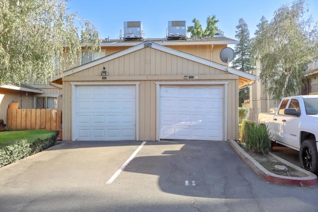 garage with central air condition unit