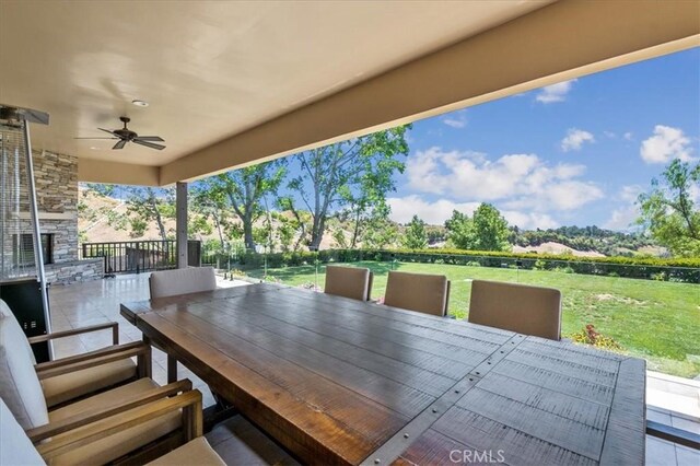 view of patio / terrace with ceiling fan