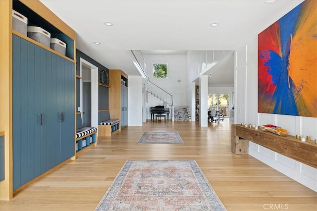 corridor featuring hardwood / wood-style floors