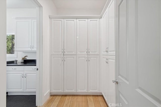 interior space with hardwood / wood-style flooring