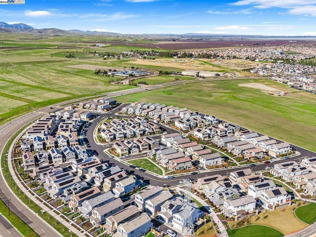 aerial view with a mountain view