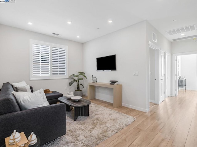 living room featuring light hardwood / wood-style flooring