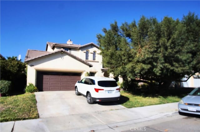 view of front facade with a garage