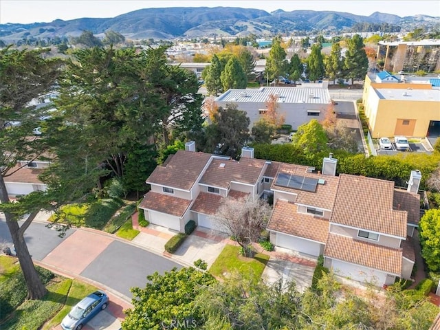 aerial view with a mountain view