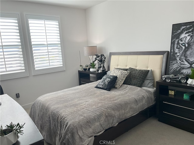 bedroom featuring carpet