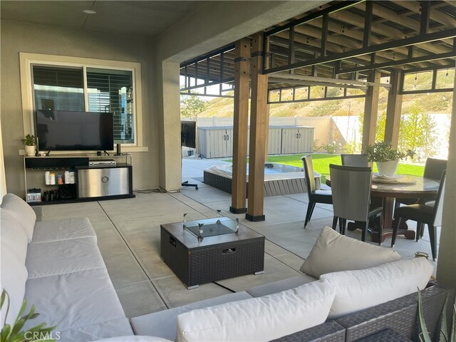 view of patio featuring outdoor lounge area