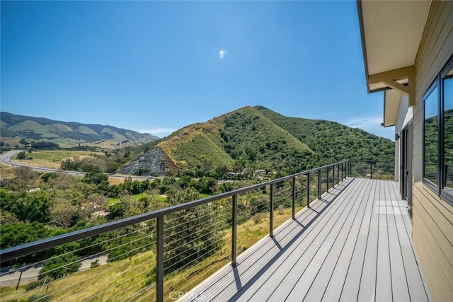 balcony with a mountain view