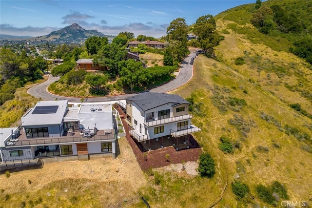 drone / aerial view with a mountain view