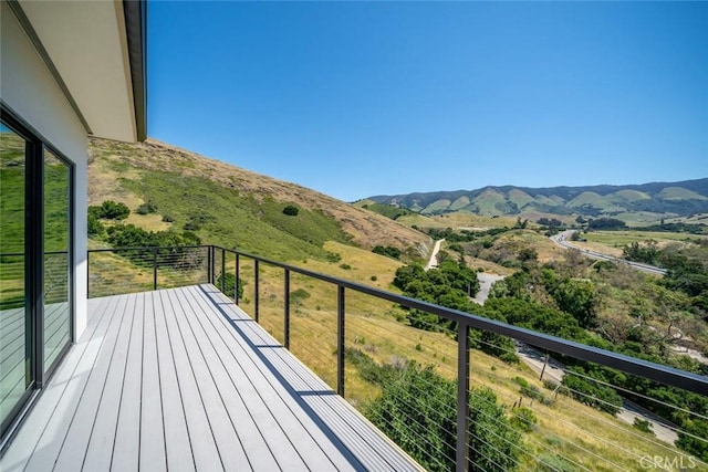 balcony with a mountain view