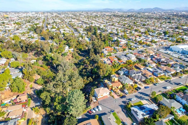 aerial view with a mountain view