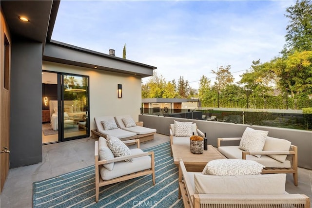 view of patio featuring an outdoor hangout area