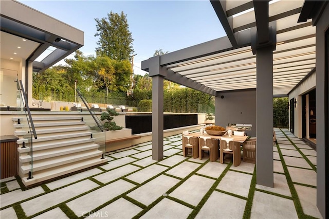 view of patio / terrace featuring a pergola