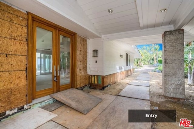 view of patio / terrace featuring french doors