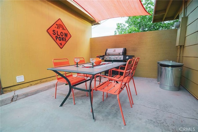 view of patio featuring grilling area