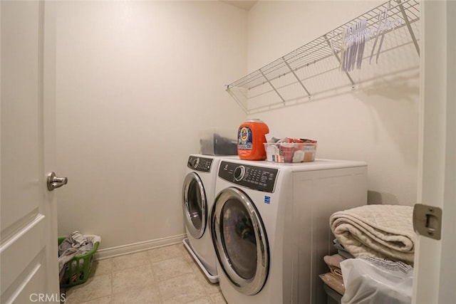 laundry area featuring washer and dryer