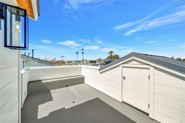 view of patio / terrace with a storage unit