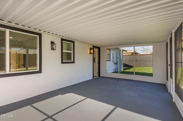 view of unfurnished sunroom