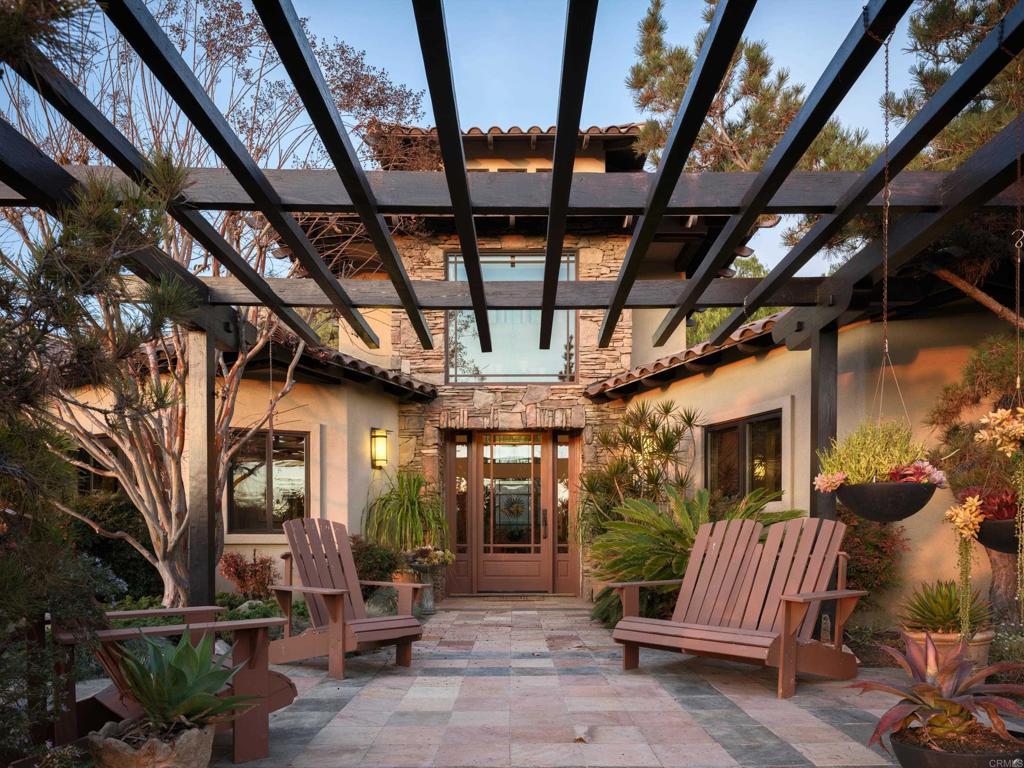 exterior space with a pergola