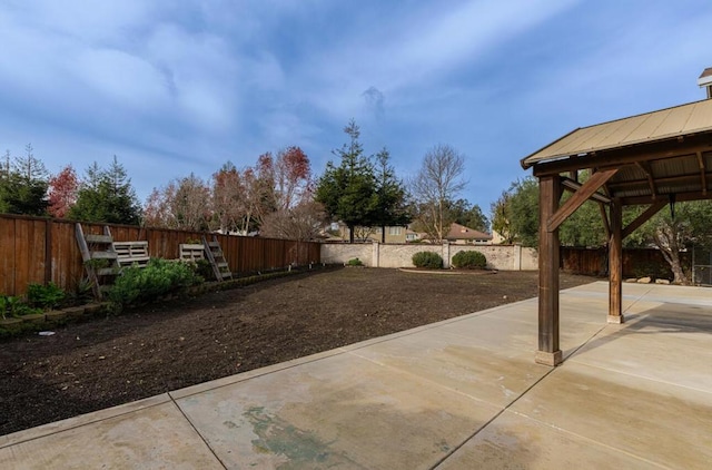 view of patio with a gazebo