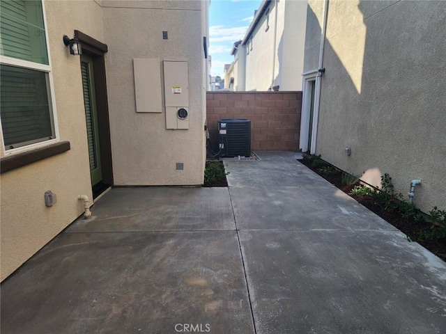 view of patio featuring central AC