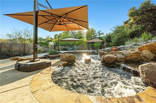 view of yard featuring a gazebo