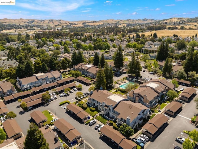 aerial view featuring a mountain view