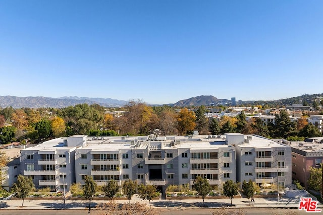 exterior space featuring a mountain view