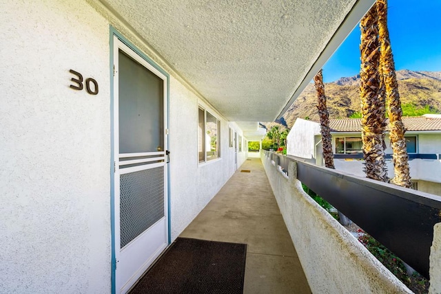 exterior space with a mountain view