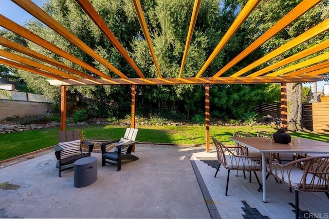 view of patio with a pergola