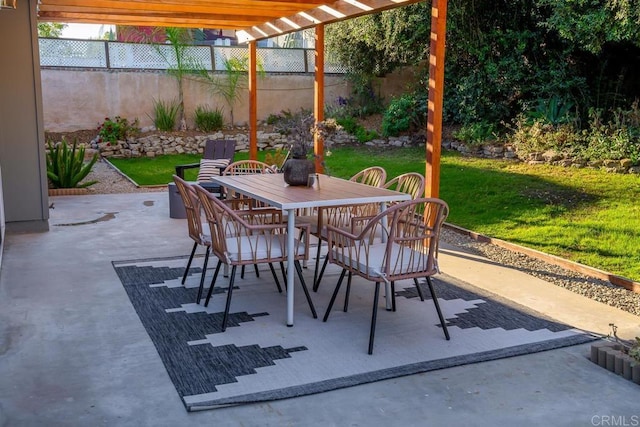 view of patio / terrace with a pergola