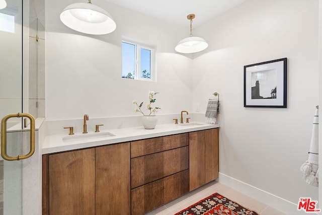 bathroom featuring vanity and tile patterned floors